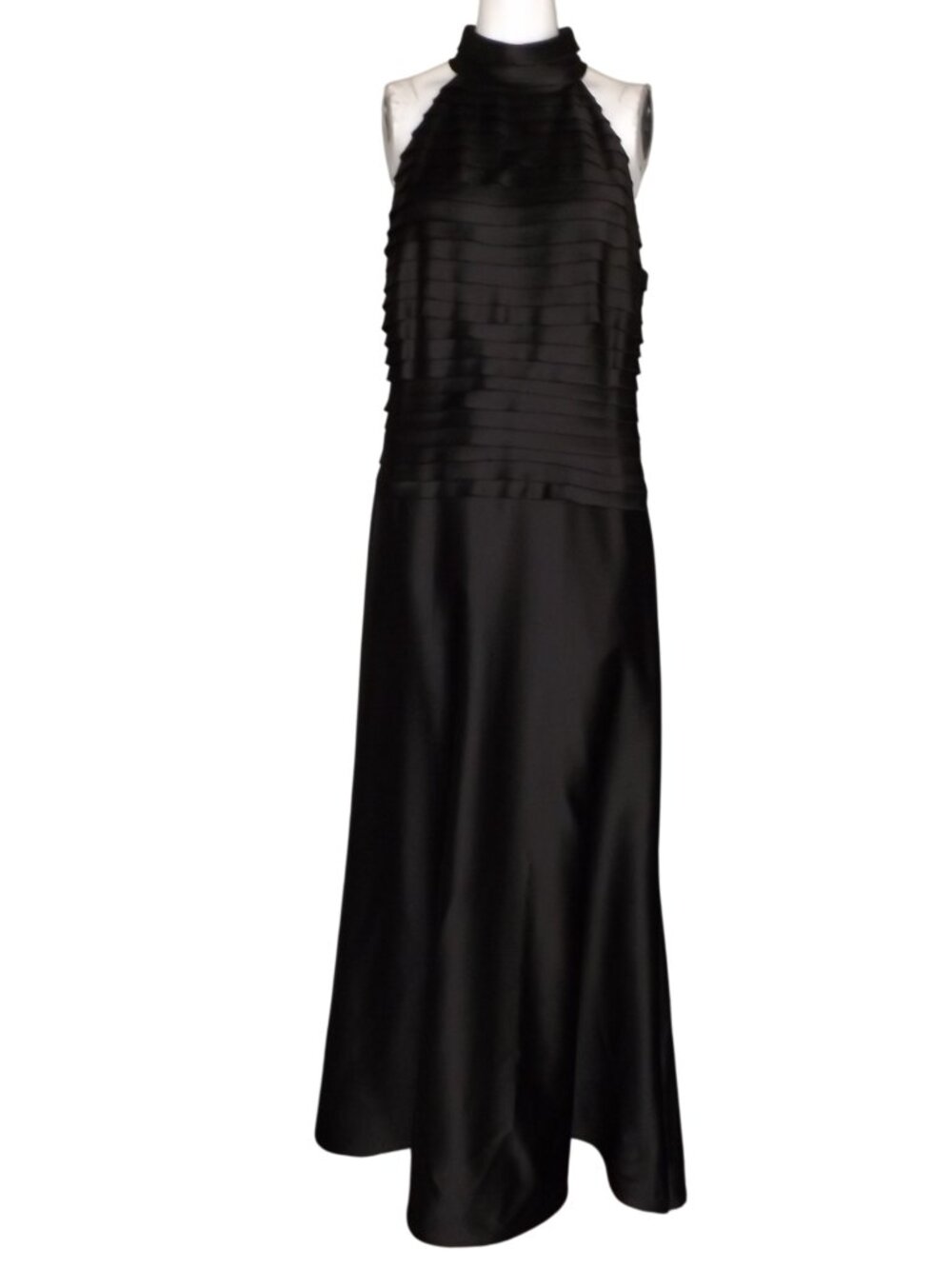 Vintage TADASHI Maxi Dress/Gown, L/12, Dark Brown, Floor length, Bandage Tiers - Picture 10 of 12